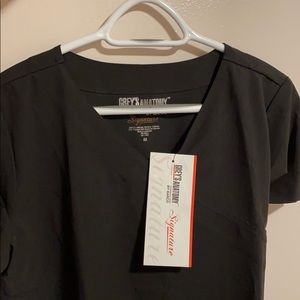Grey's Anatomy Signature 2130 Mock Wrap Top Black